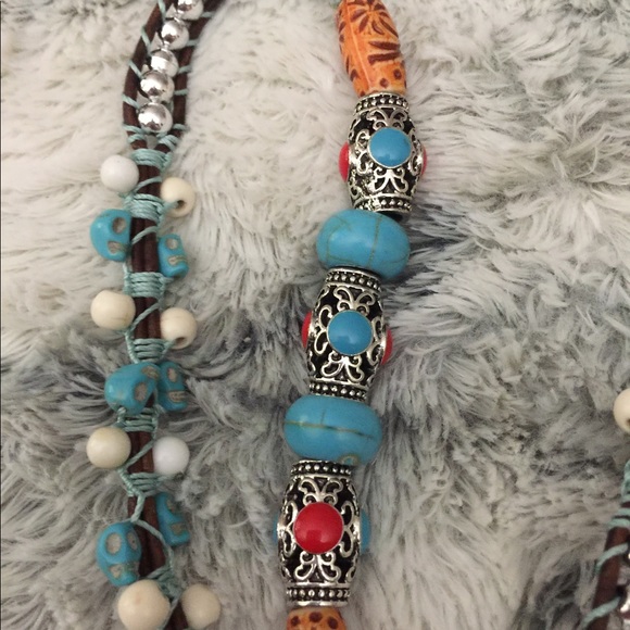 3-WRAP BOHO🥰HANDMADE GENUINE LEATHER BRACELET - Picture 7 of 8